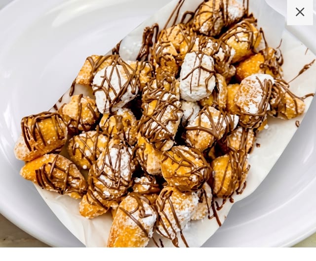 Zeppoles with Nutella Drizzle.