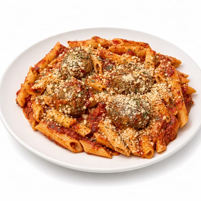 Pasta With Meatballs or Sausage.