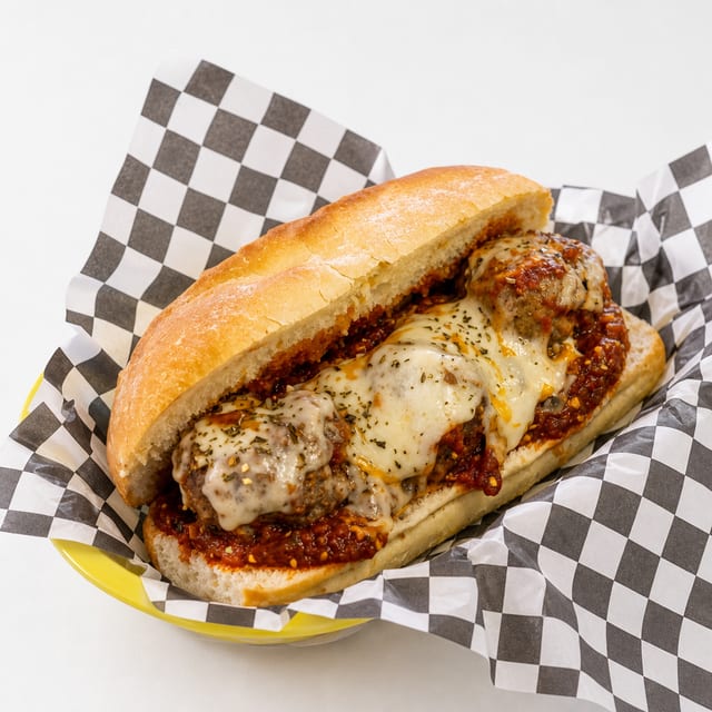 Meatball Parmigiana Sub.