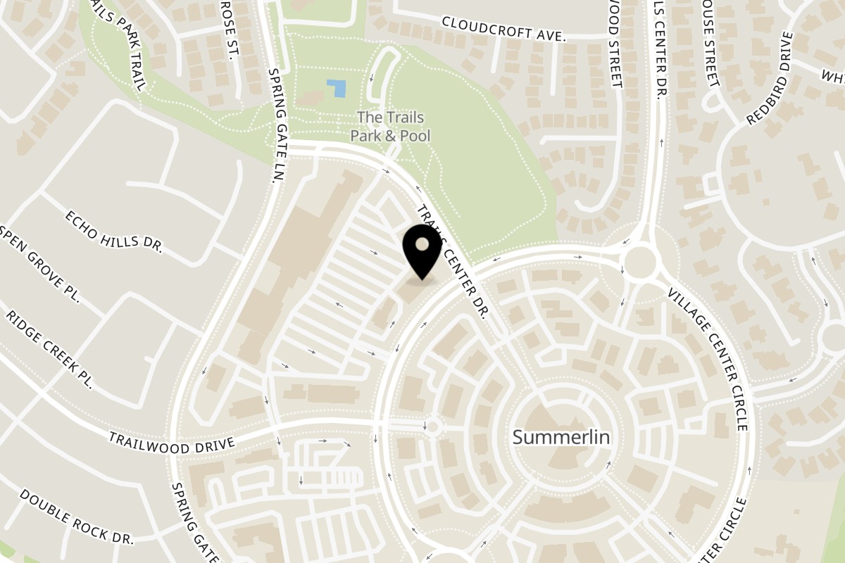 Map showing the location of Rocco's NY Pizzeria and Pasta on 1910 Village Center Cir in Las Vegas